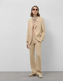 Blazer de un botón lino arena
