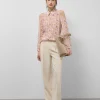 Blusa con manga abierta estampado floral rosa