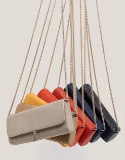 Bolso Clutch Ariana piel serpiente crudo