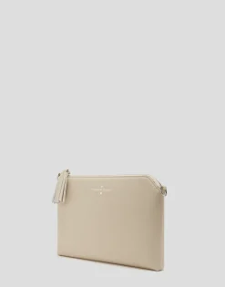 Bolso clutch Lisa piel saffiano crudo