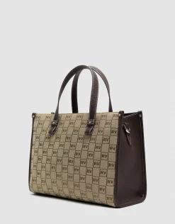 Bolso de mano Matilda Maxi Satchel logos marrón
