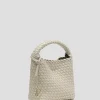 Bolso de mano Paula Hobo Midi piel trenzada crudo