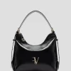 Bolso hobo Margot Metal piel craquelada negra