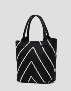 Bolso shopper Kendall punto negro listas crudo