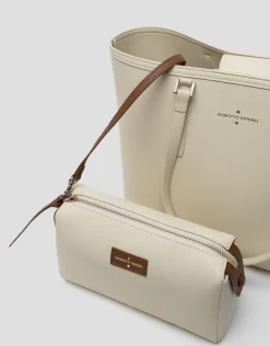 Bolso shopper Sama piel beige