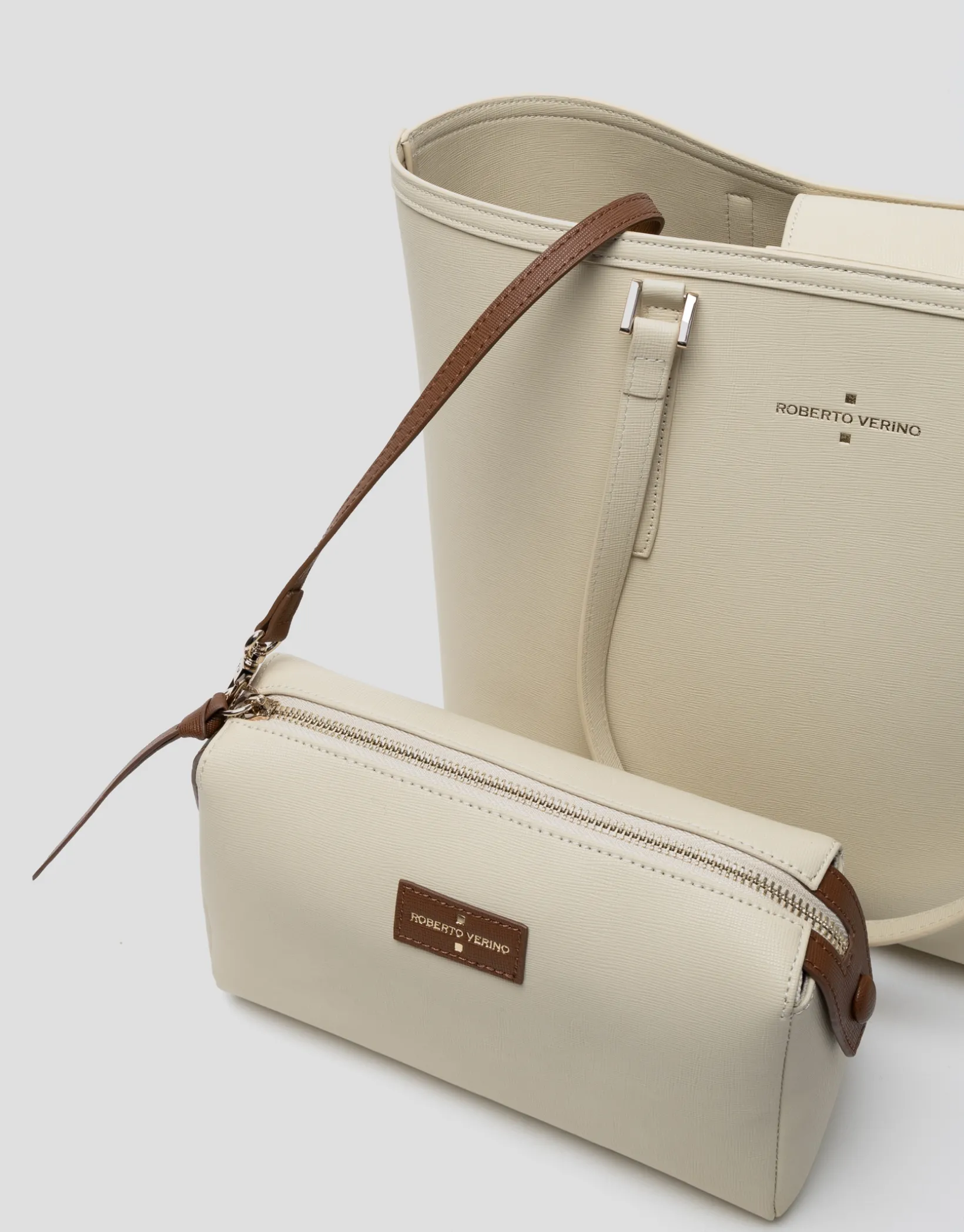 Bolso shopper Sama piel beige
