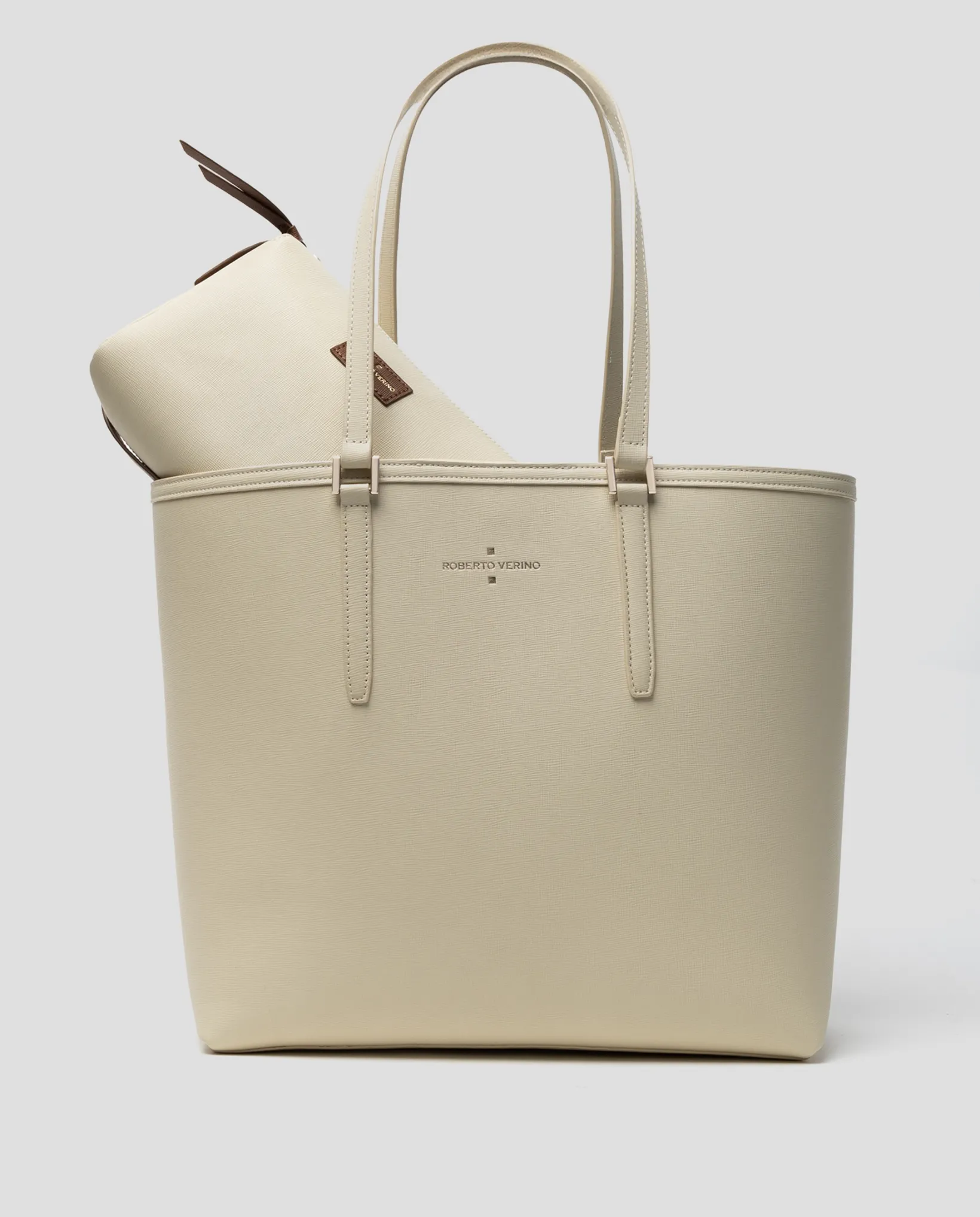 Bolso shopper Sama piel beige