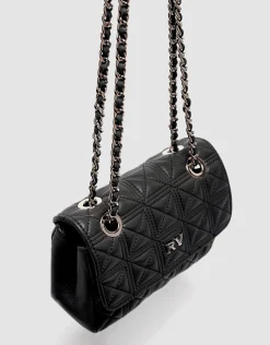 Bolso shoulder Linda Mini piel acolchada negro