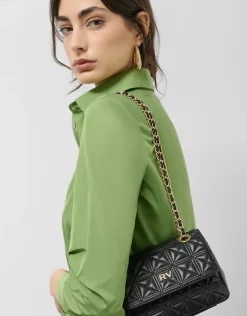 Bolso shoulder Linda Mini piel acolchada negro