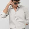 Camisa sport regular raya candela gris/blanco