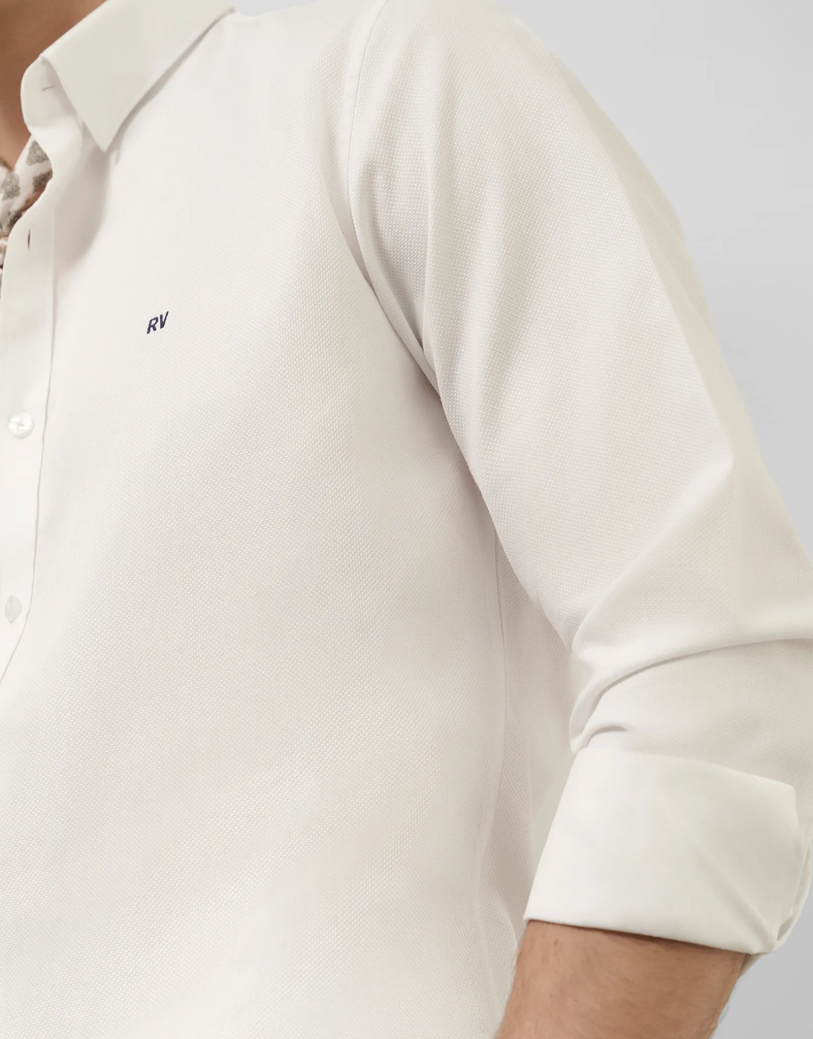 Camisa sport slim blanca con estructura