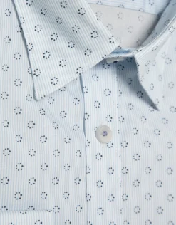 Camisa sport slim rayas y estampado marino