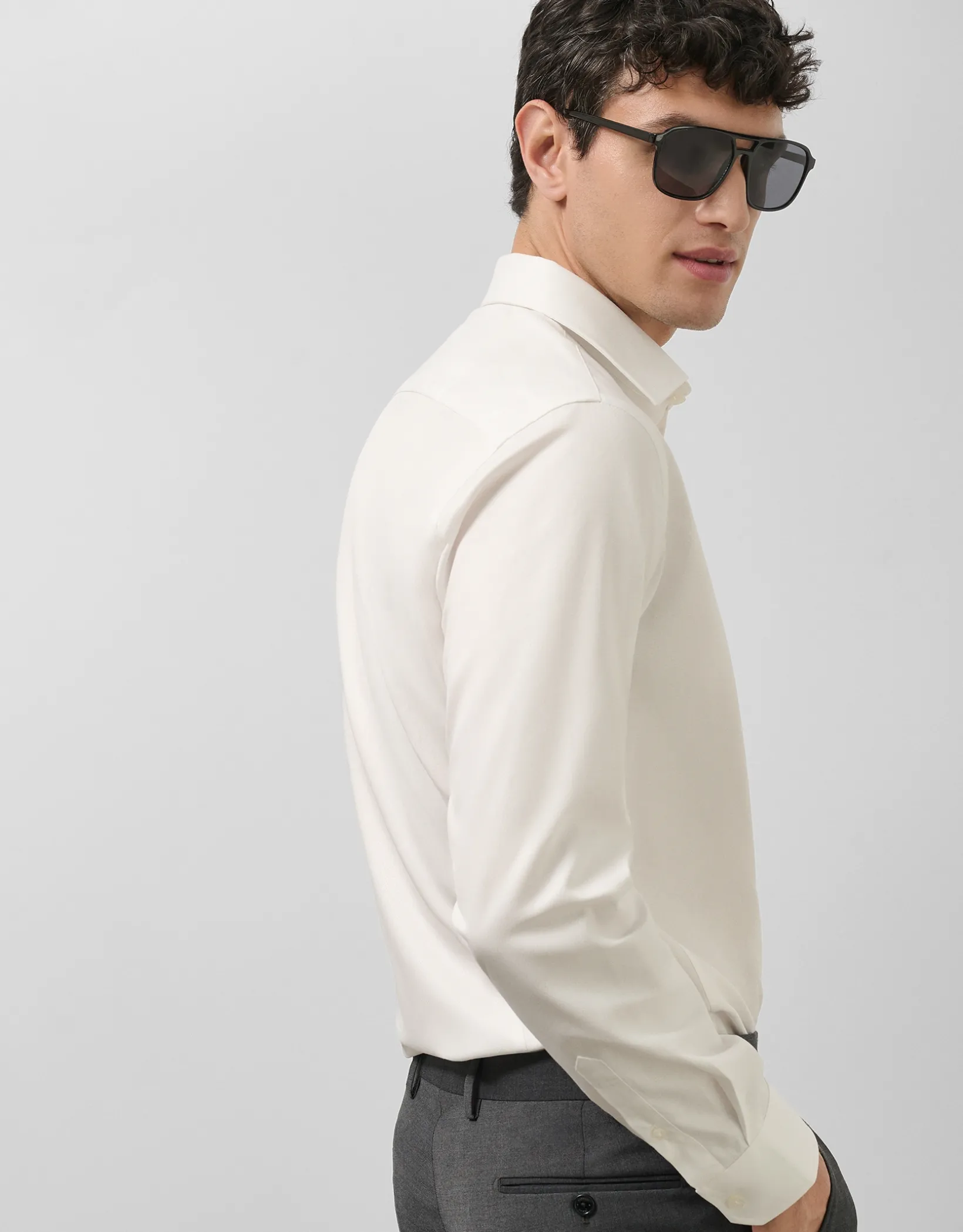 Camisa vestir slim estructura blanca