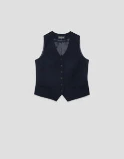 Chaleco sastre masculino azul noche