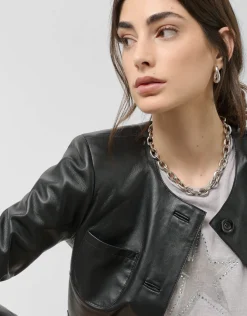 Chaqueta corta napa negra