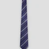 Corbata seda azul rayas