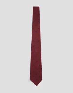 Corbata seda fucsia con jacquard flores