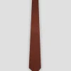 Corbata seda roja jacquard geométrico