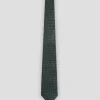 Corbata seda verde jacquard geométrico celeste