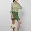 Falda recta tweed tonos verde