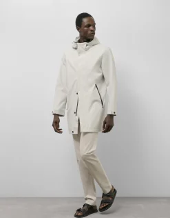 Gabardina minimal gris claro