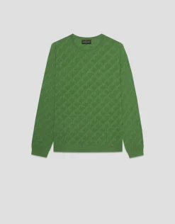 Jersey manga larga lana con ochos verde