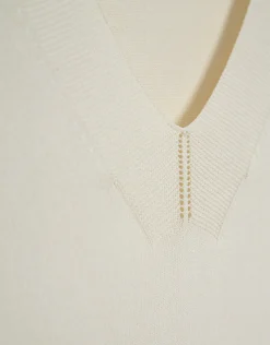 Jersey manga larga sin costuras beige