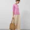 Jersey manga tres cuartos sin costuras rosa
