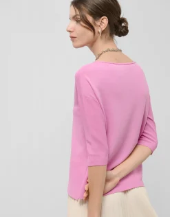 Jersey manga tres cuartos sin costuras rosa