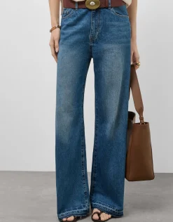 Pantalón ancho vaquero azul