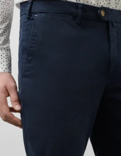 Pantalón chino sarga fina tintada azul tinta