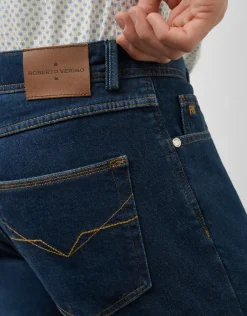 Pantalón denim slim azul oscuro