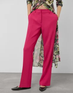 Pantalón recto crepé frambuesa