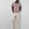 Polo jacquard geométrico rojo, marino y blanco