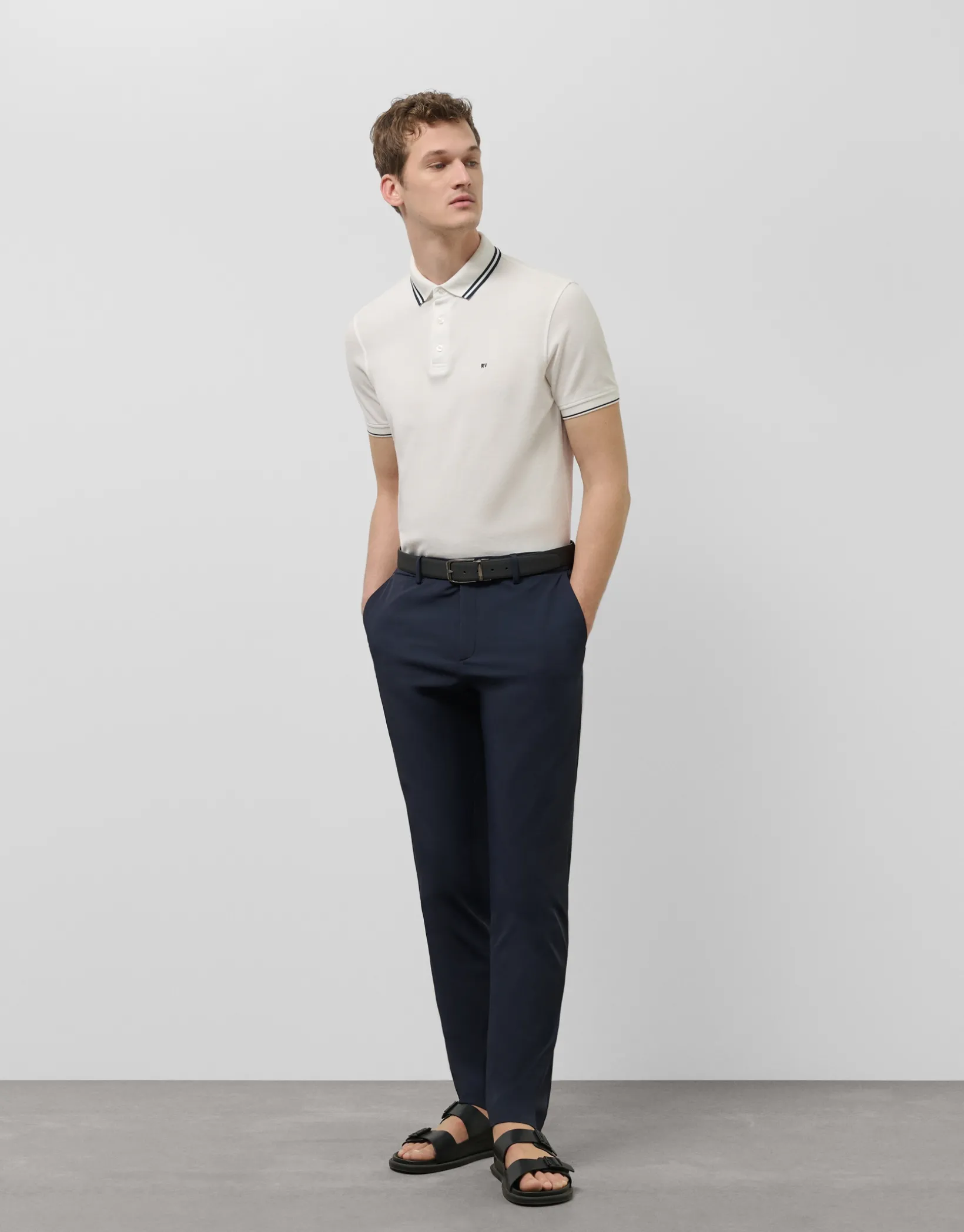 Polo piqué blanco manga corta