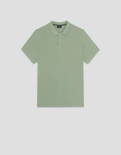 Polo piqué tintado verde caqui