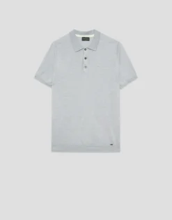 Polo tricotado lino gris melange