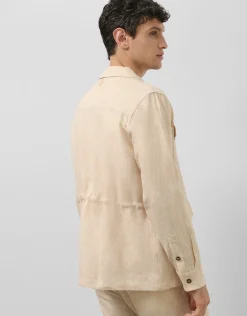 Sahariana cuatro bolsillos lino beige