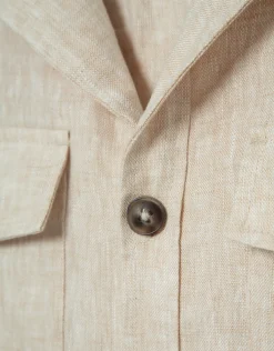 Sahariana cuatro bolsillos lino beige