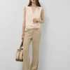 Top cruzado tejido fluido beige