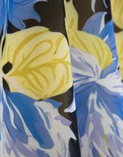 Top sisas crepe georgette estampado floral azules
