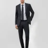 Traje half canvas slim fit liso marino