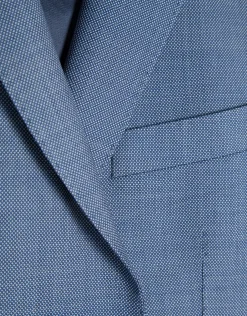 Traje half canvas slim fit ojo de perdiz azul medio