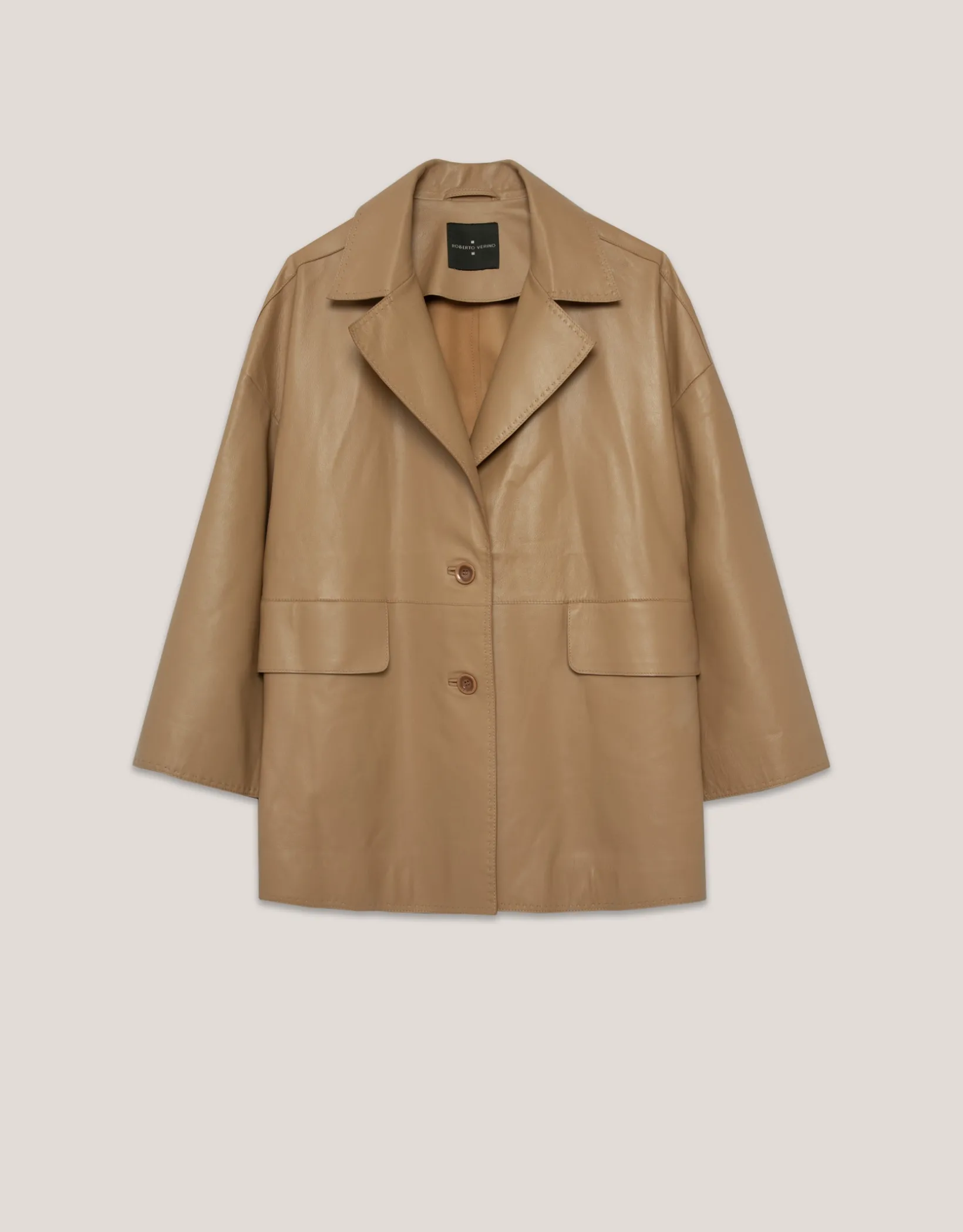 Abrigo corto napa beige