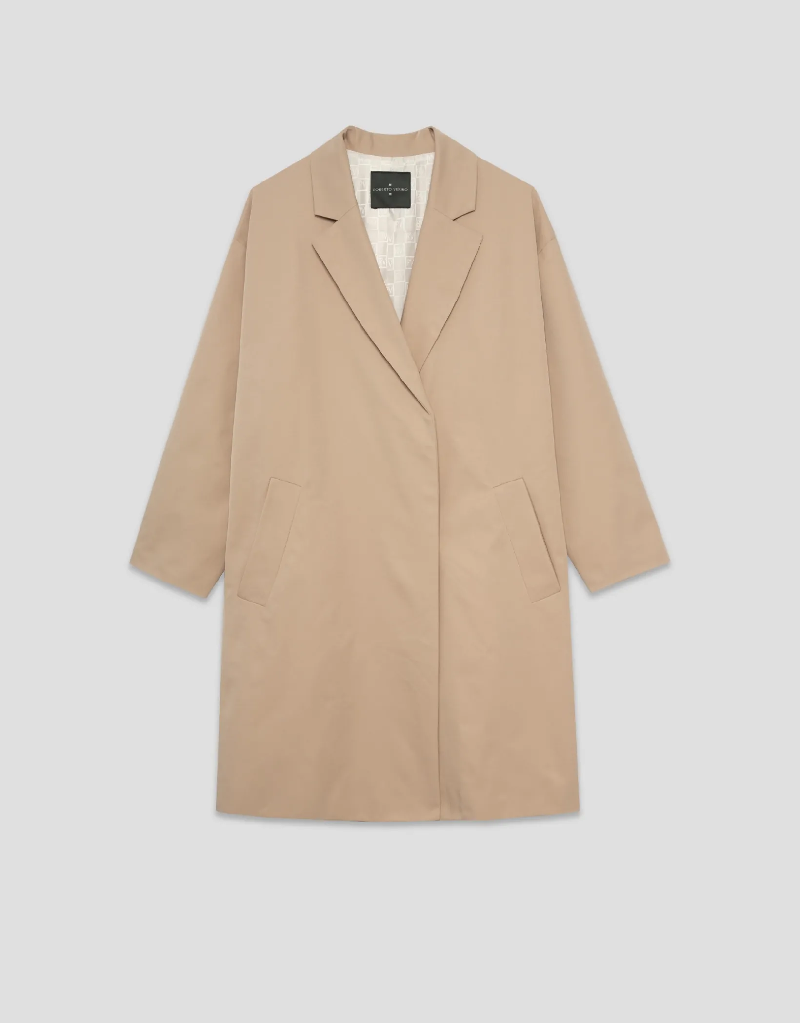 Abrigo gabardina oversize cámel