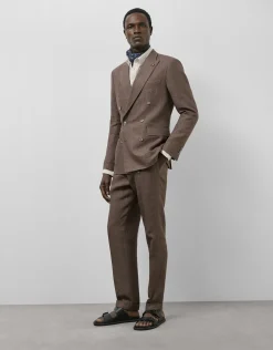 Americana cruzada lino tostado