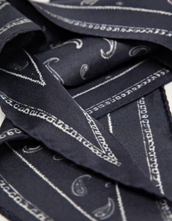 Bandana seda cachemires marino y blanco