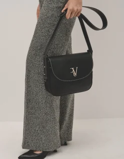 Bandolera Maxi Cuca piel granulada negro
