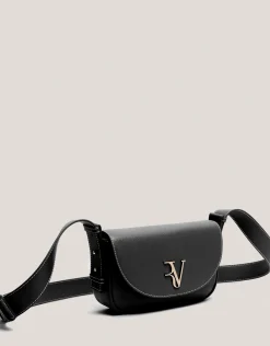 Bandolera Mini Cuca piel granulada negro