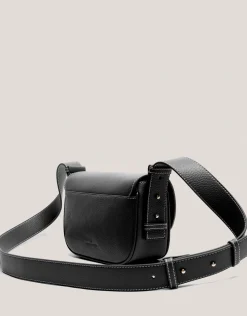 Bandolera Mini Cuca piel granulada negro